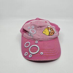 Fishing embroidered Mesh Baseball Hat Cap for Girls Pink One Size